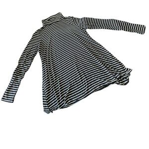 Mossimo Thin Black and White Striped Turtleneck
